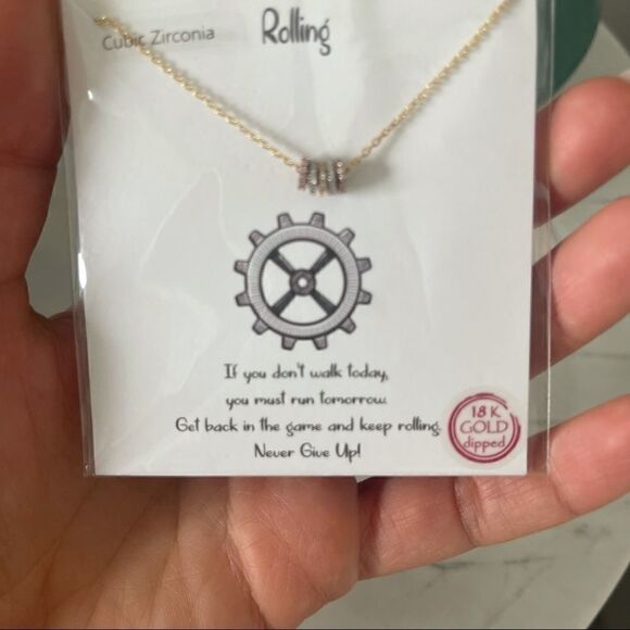 𝅺nwt Rolling Rocks 18k gold dipped necklace - Picture 2 of 3